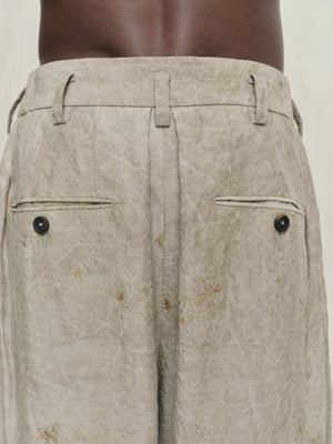 Gold Leaf Drop Crotched Pleated Trousers