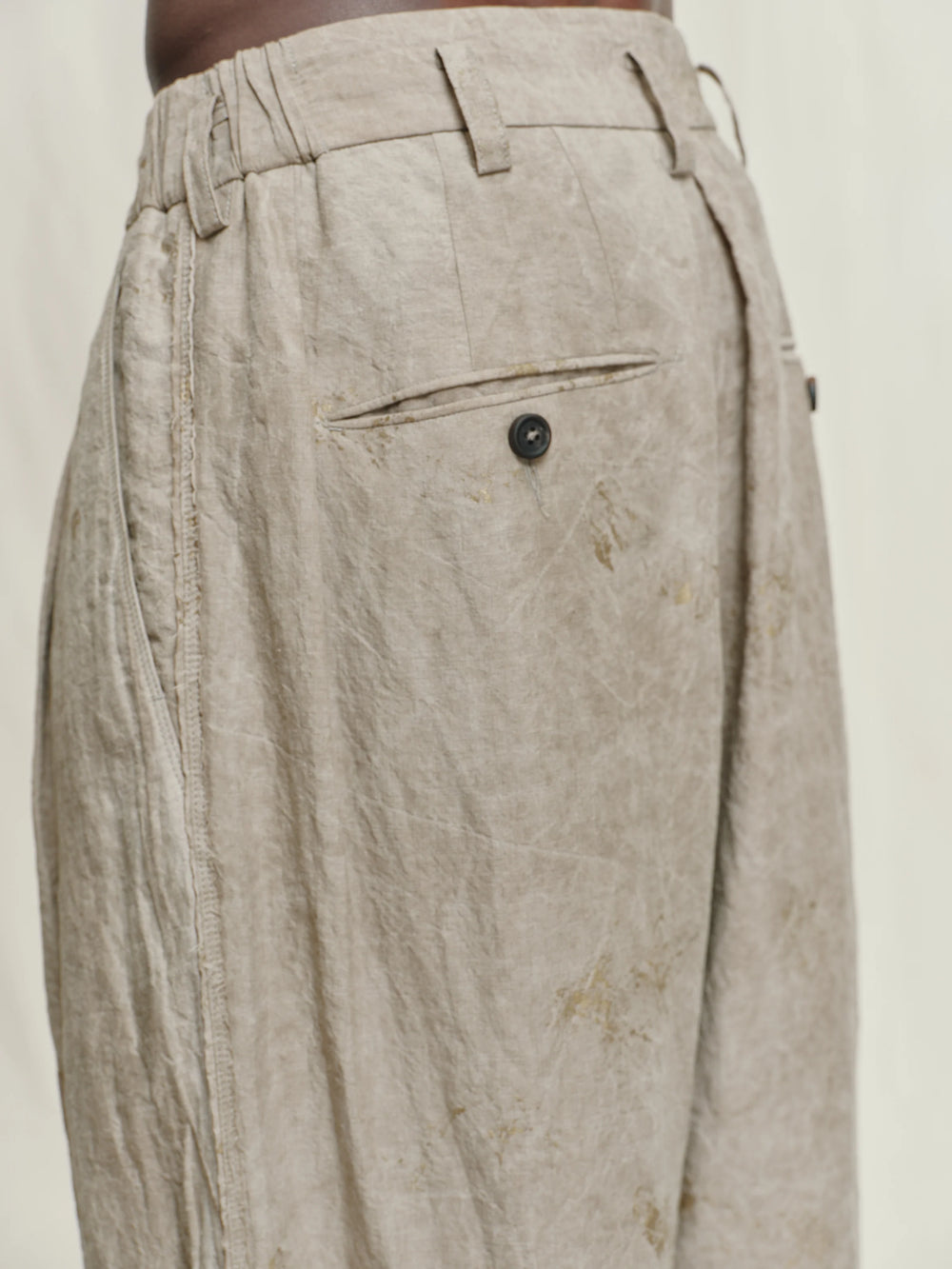 Gold Leaf Drop Crotched Pleated Trousers