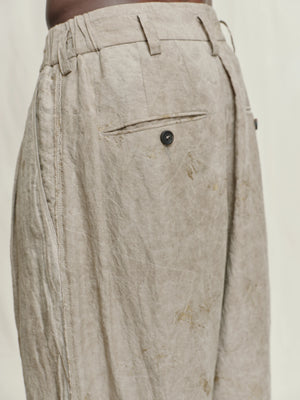 Gold Leaf Drop Crotched Pleated Trousers