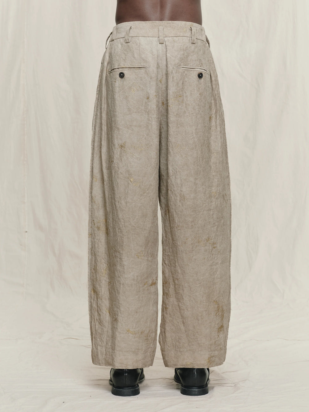 Gold Leaf Drop Crotched Pleated Trousers