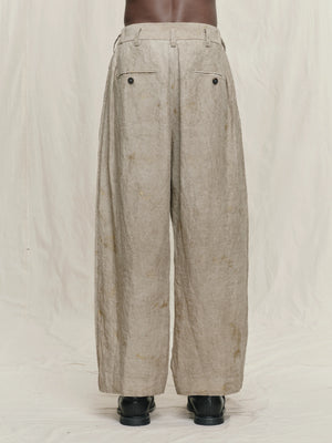 Gold Leaf Drop Crotched Pleated Trousers