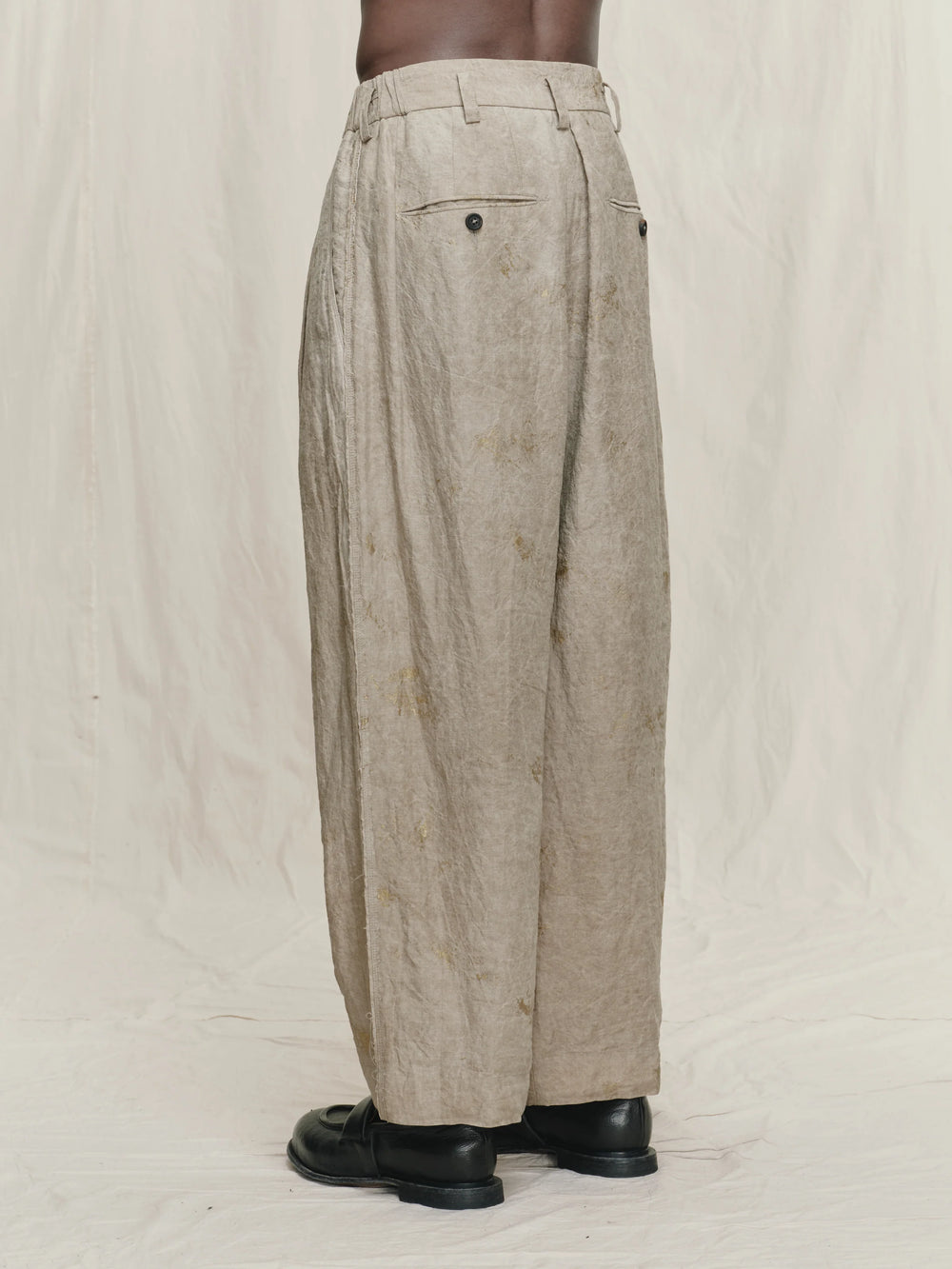 Gold Leaf Drop Crotched Pleated Trousers