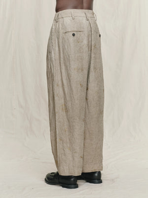 Gold Leaf Drop Crotched Pleated Trousers