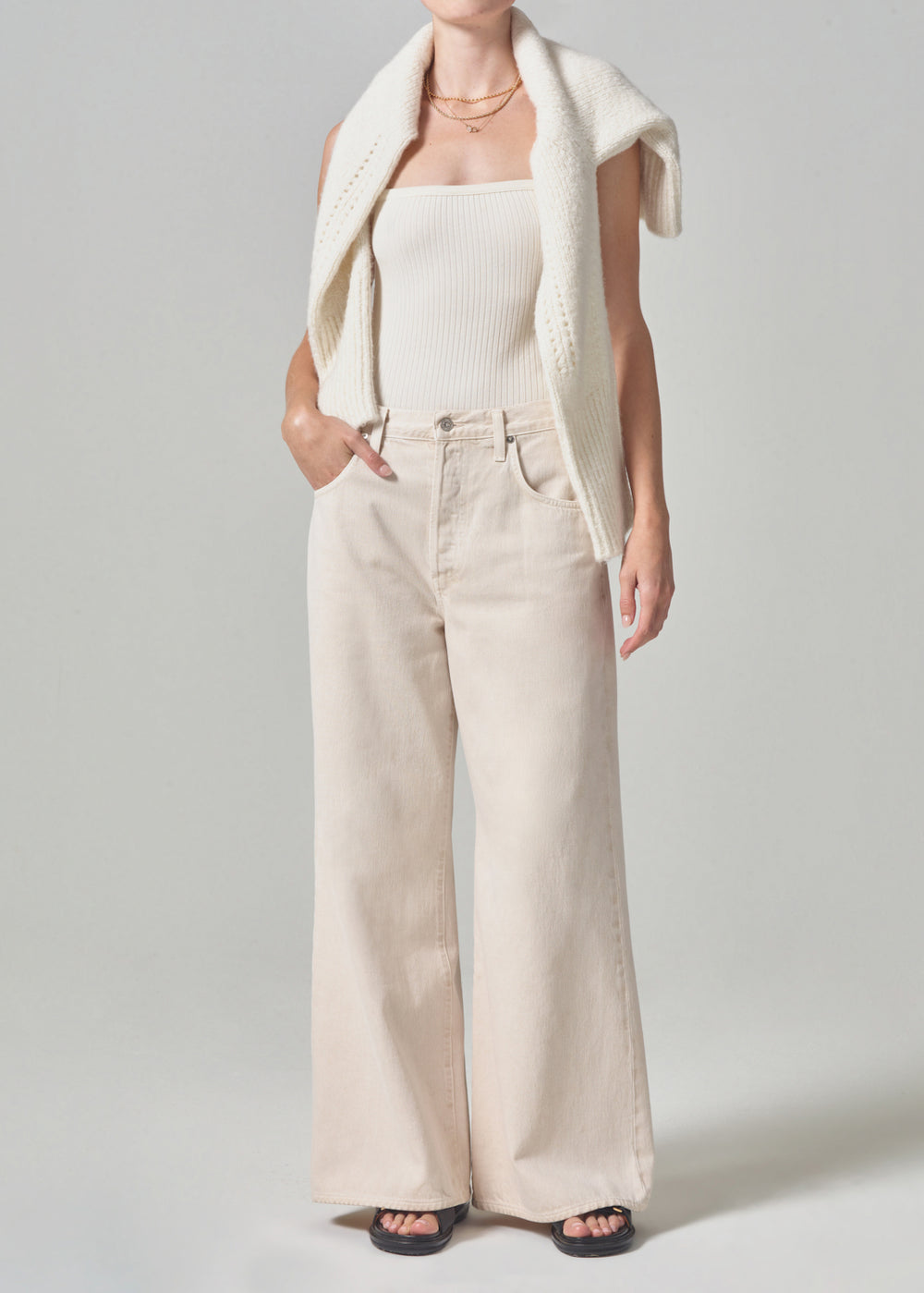 Beverly Low Slouch Boot in Almondette