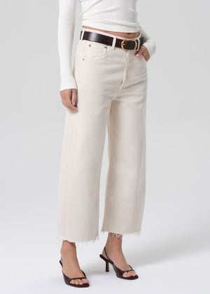 Ayla Raw Hem Crop in Almondette