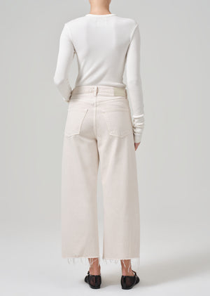 Ayla Raw Hem Crop in Almondette