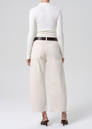 Ayla Raw Hem Crop in Almondette