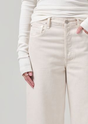 Ayla Raw Hem Crop in Almondette