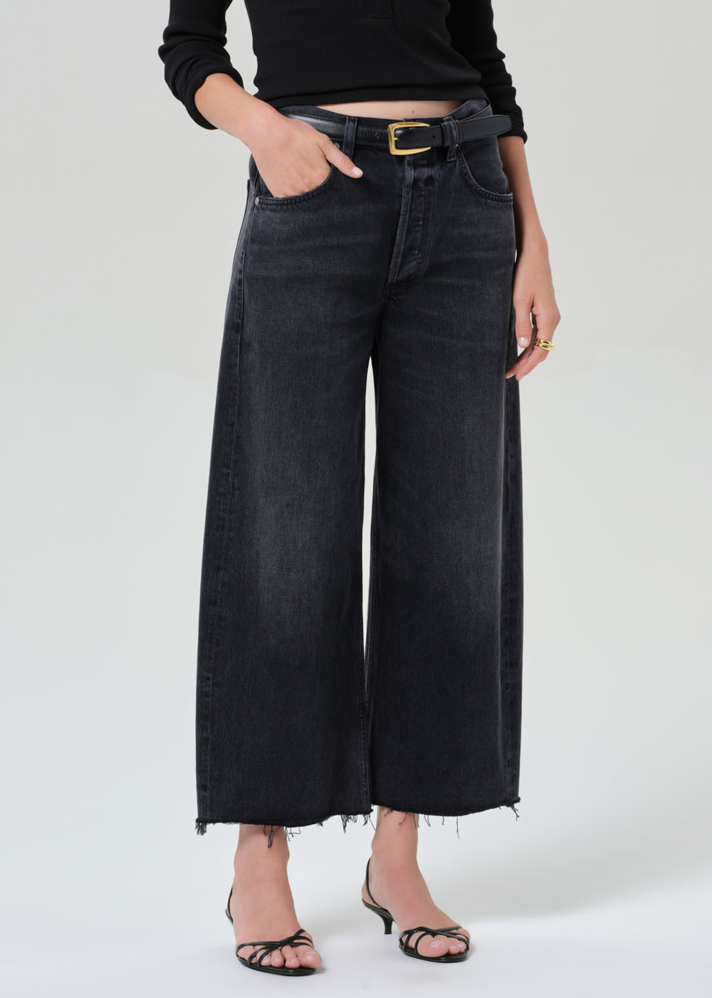 Ayla Raw Hem Crop in Bronson