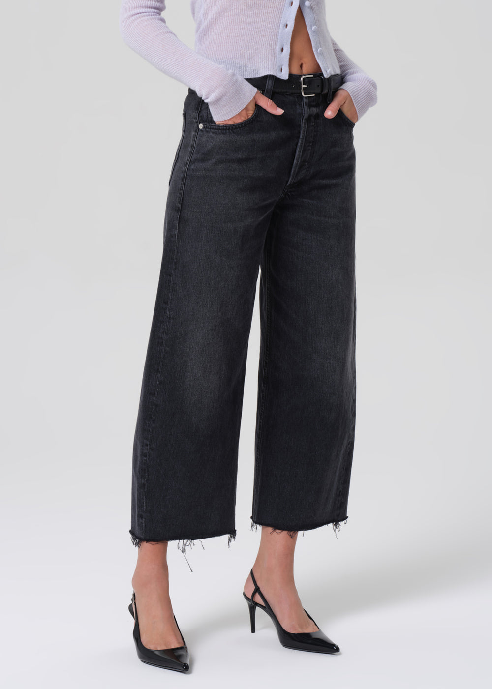 Ayla Raw Hem Crop in Bronson