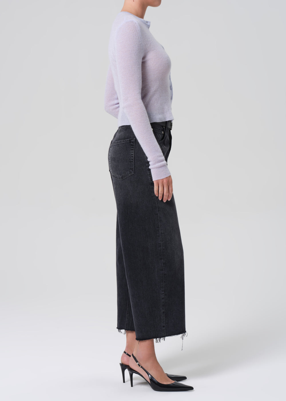 Ayla Raw Hem Crop in Bronson