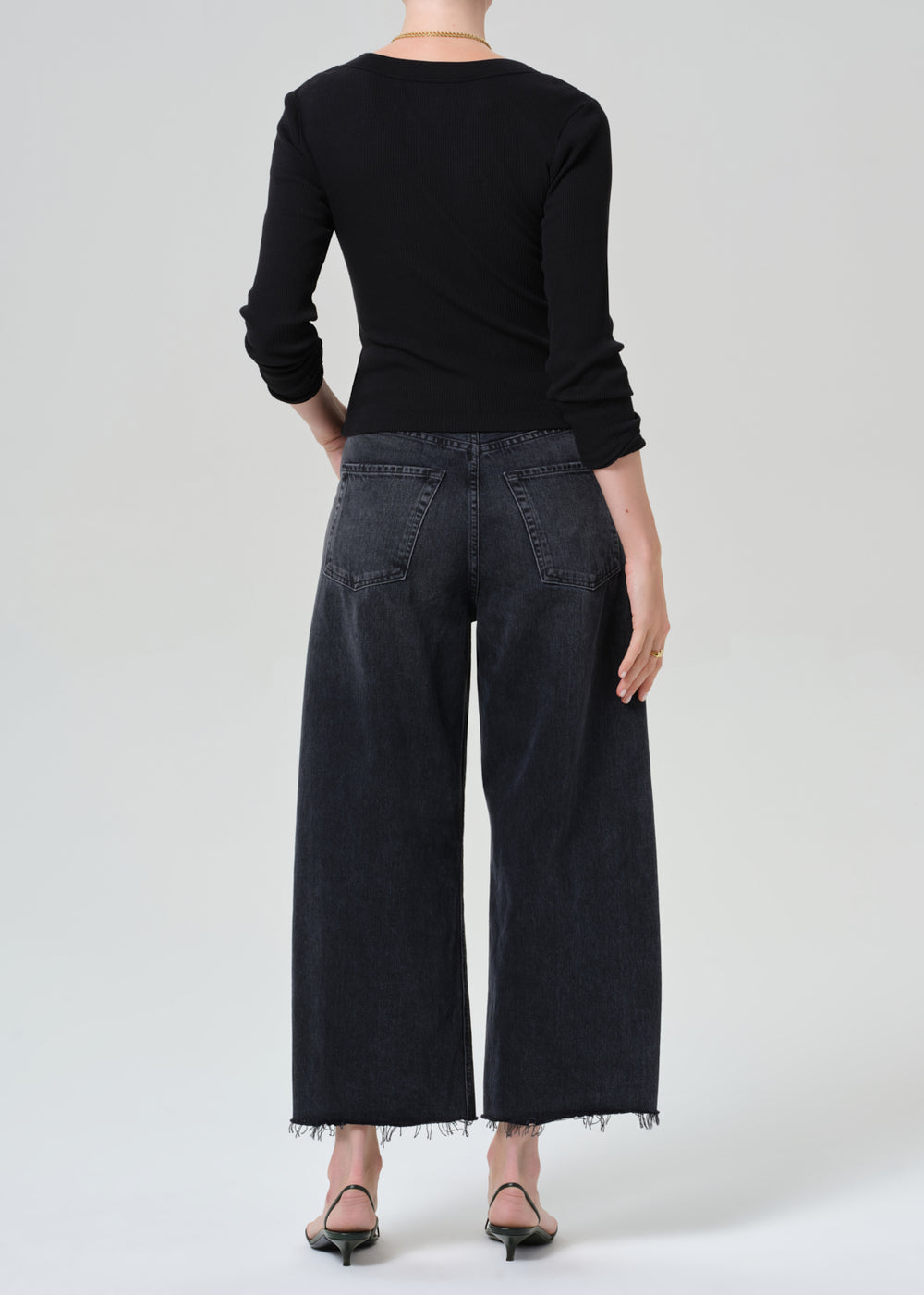 Ayla Raw Hem Crop in Bronson