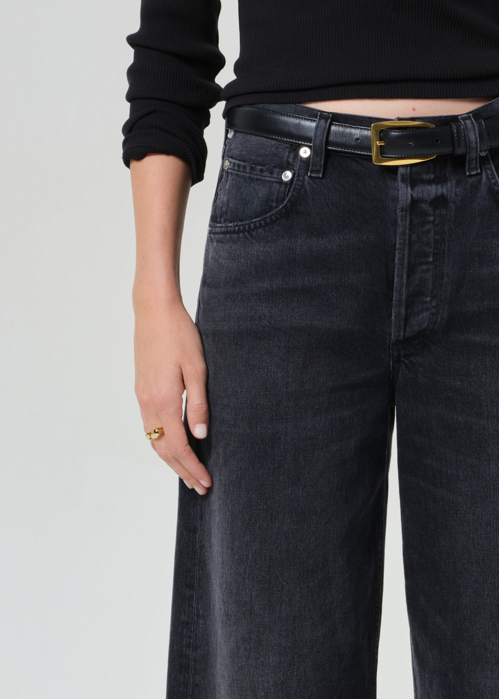 Ayla Raw Hem Crop in Bronson