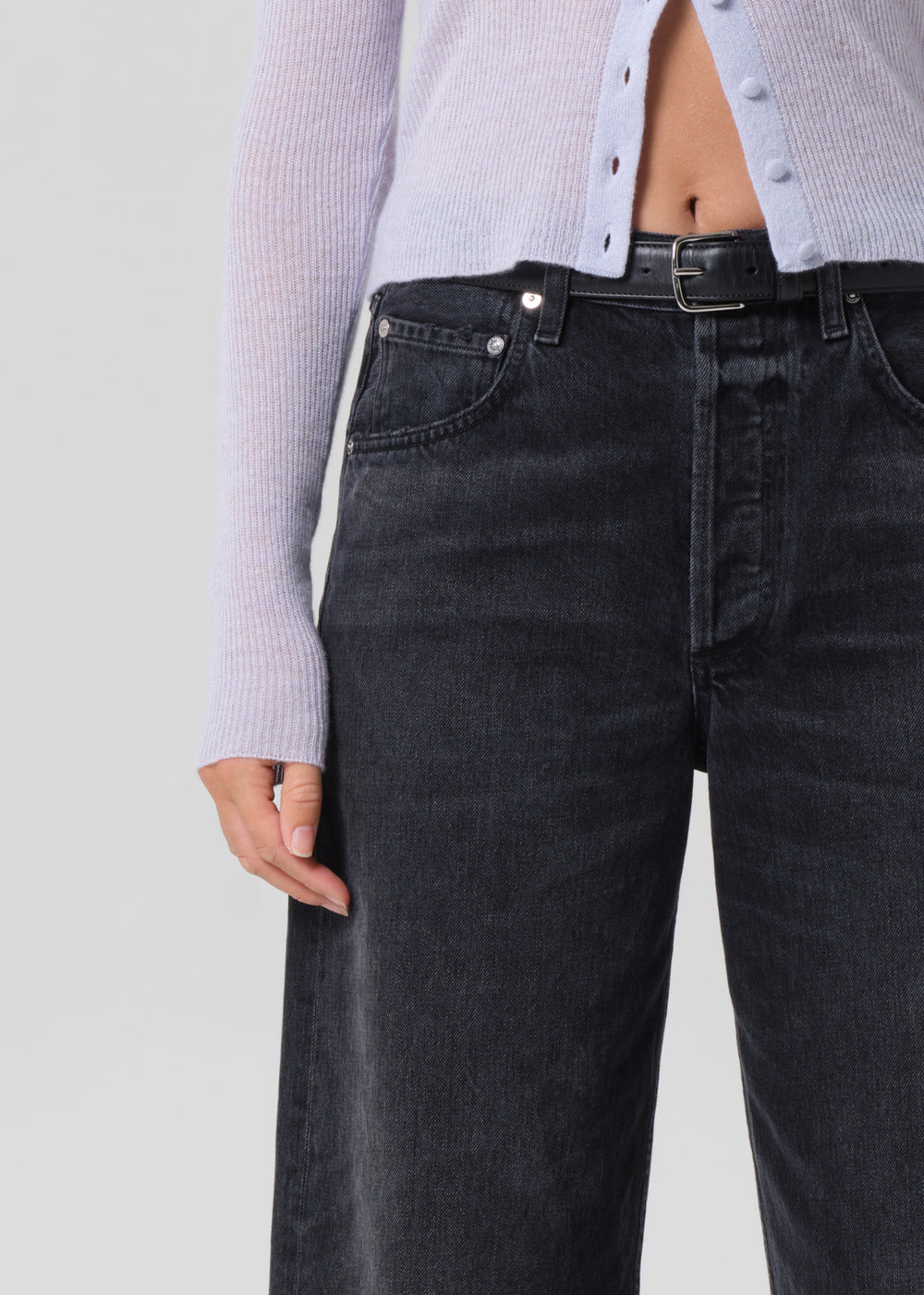 Ayla Raw Hem Crop in Bronson