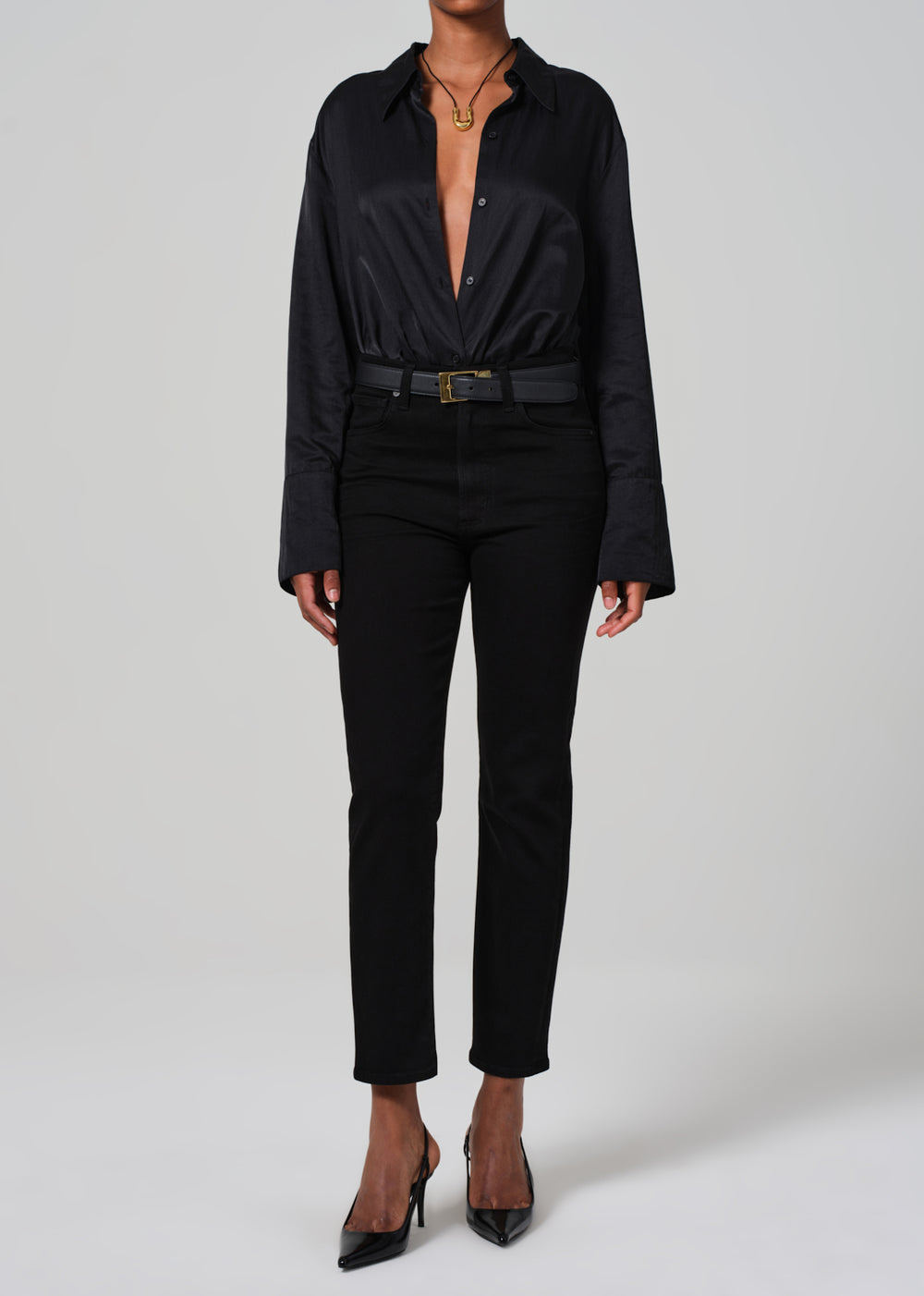 Caia High Rise Straight in Plush Black