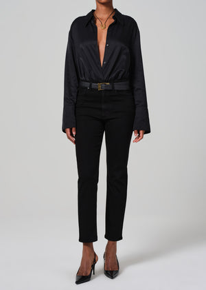 Caia High Rise Straight in Plush Black