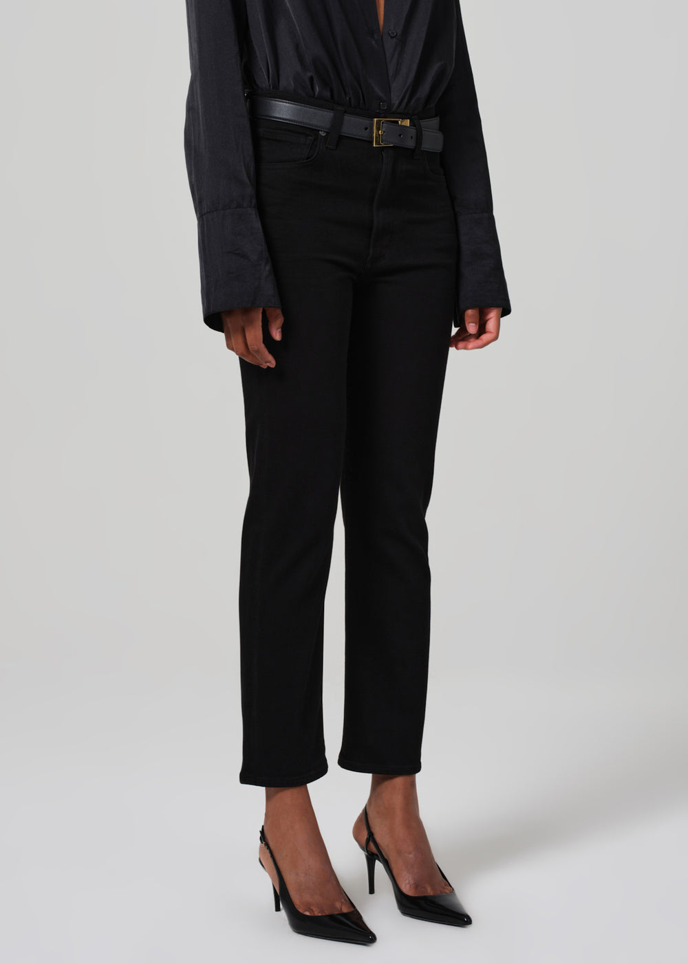 Caia High Rise Straight in Plush Black