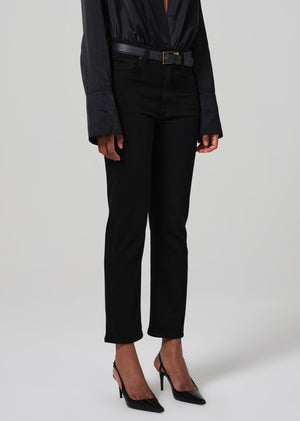Caia High Rise Straight in Plush Black