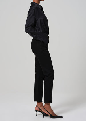 Caia High Rise Straight in Plush Black
