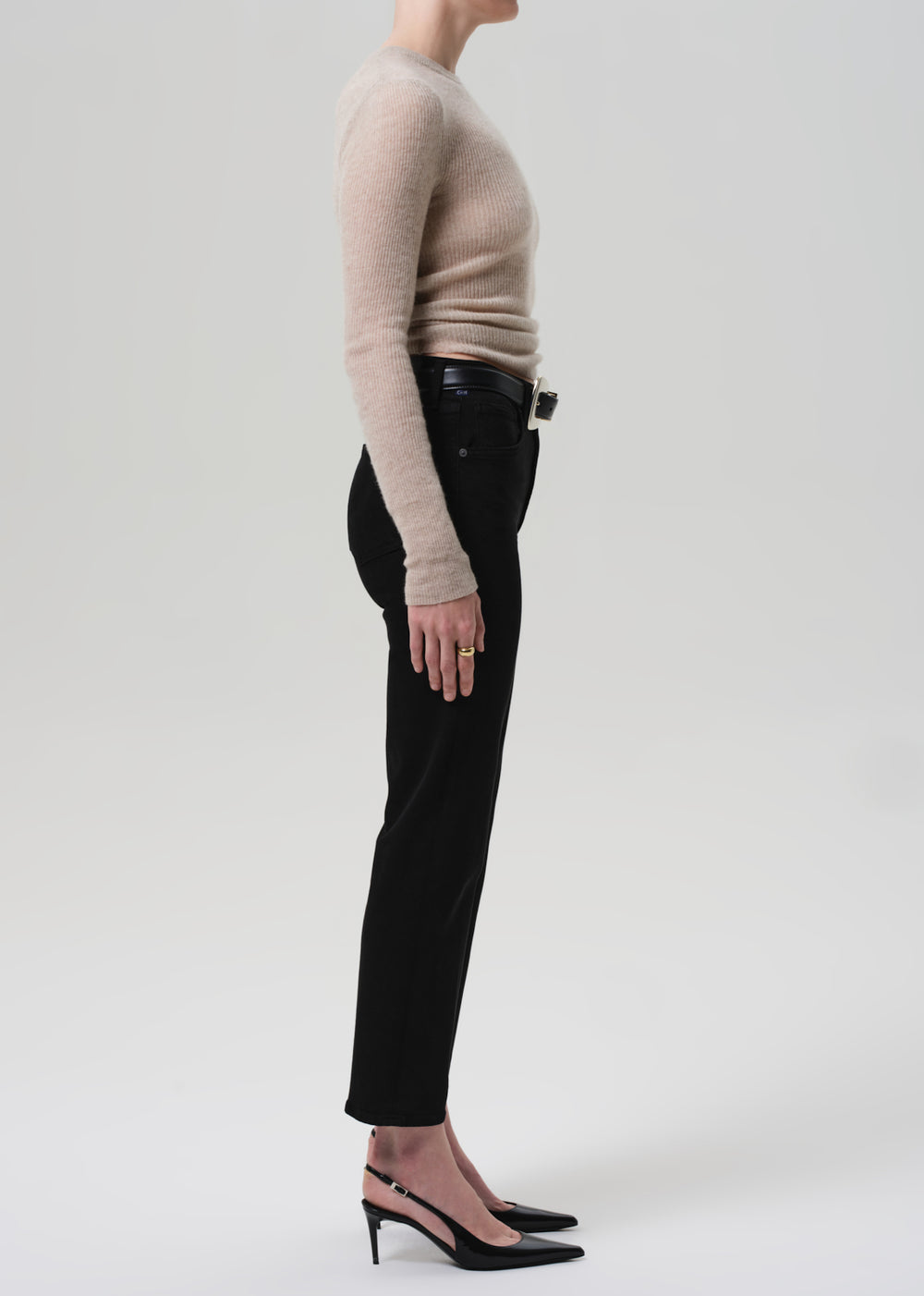 Caia High Rise Straight in Plush Black