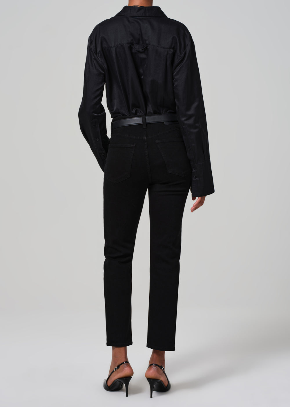 Caia High Rise Straight in Plush Black