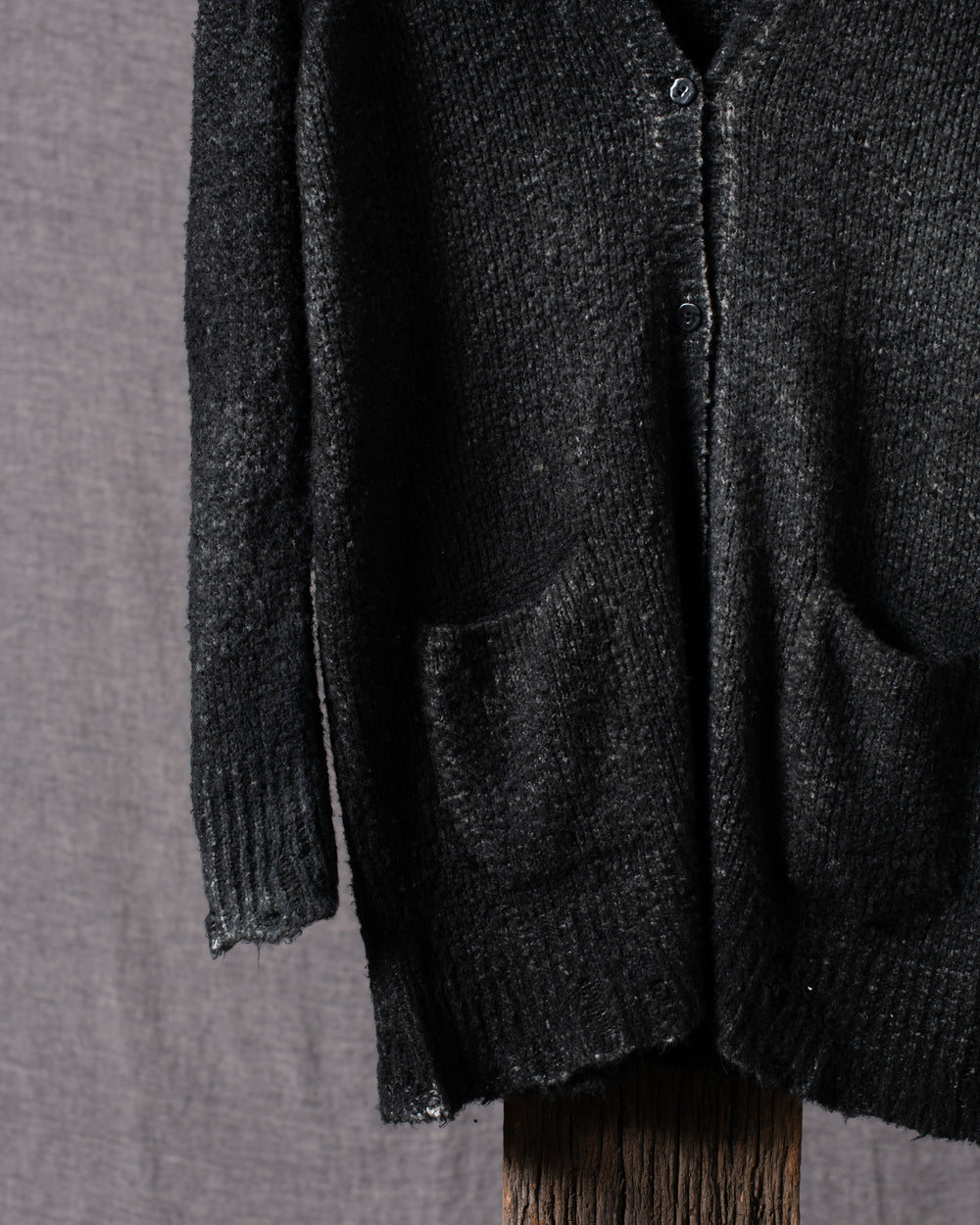 Woman Brushed Cotton Long Cardigan N/Nero