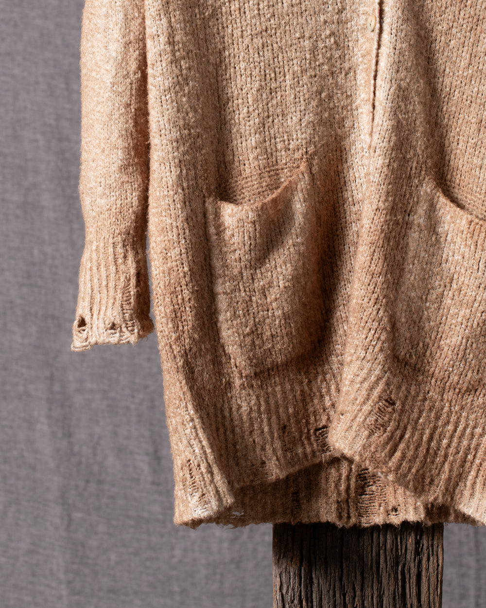 Woman Brushed Cotton Long Cardigan Sughero