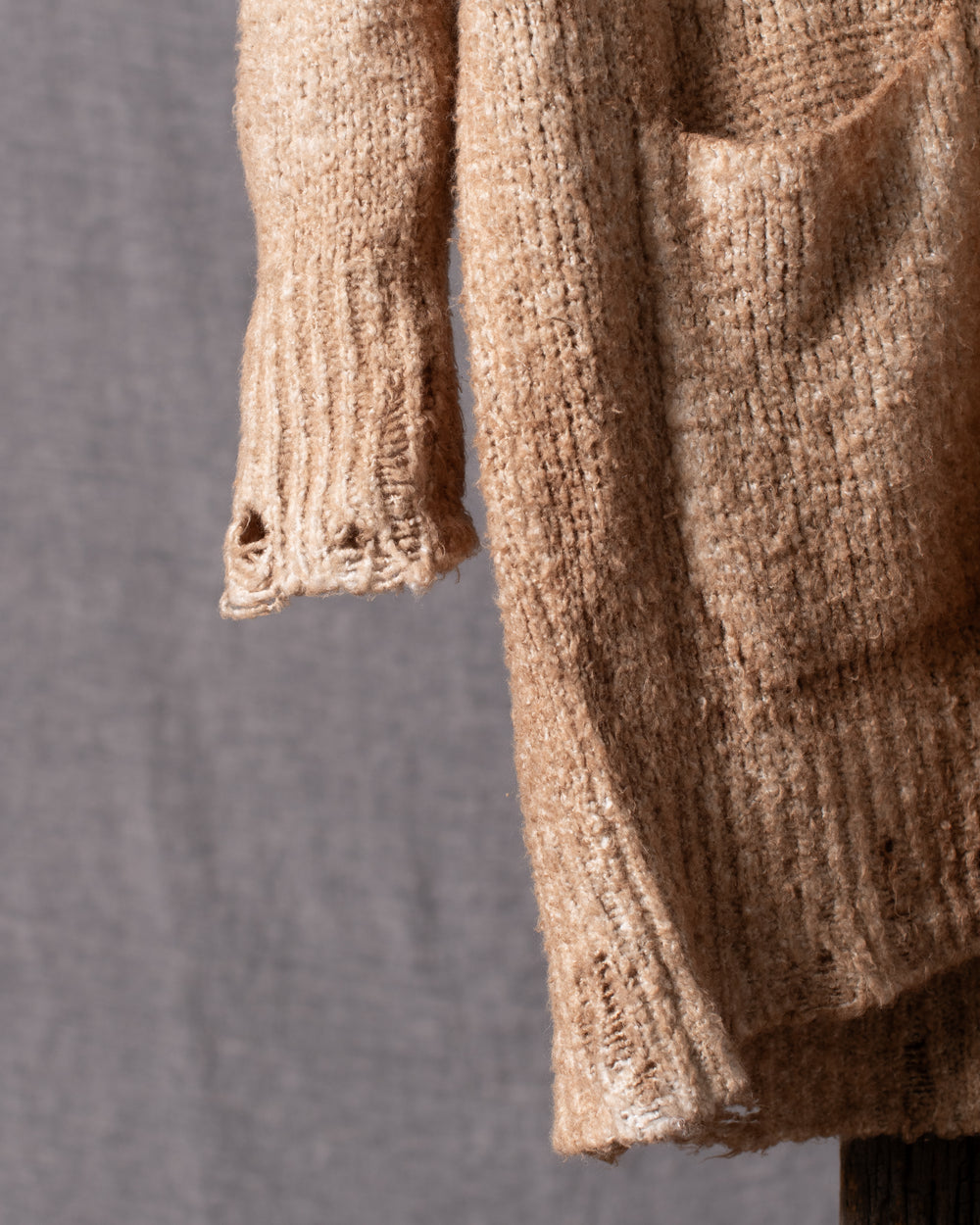 Woman Brushed Cotton Long Cardigan Sughero