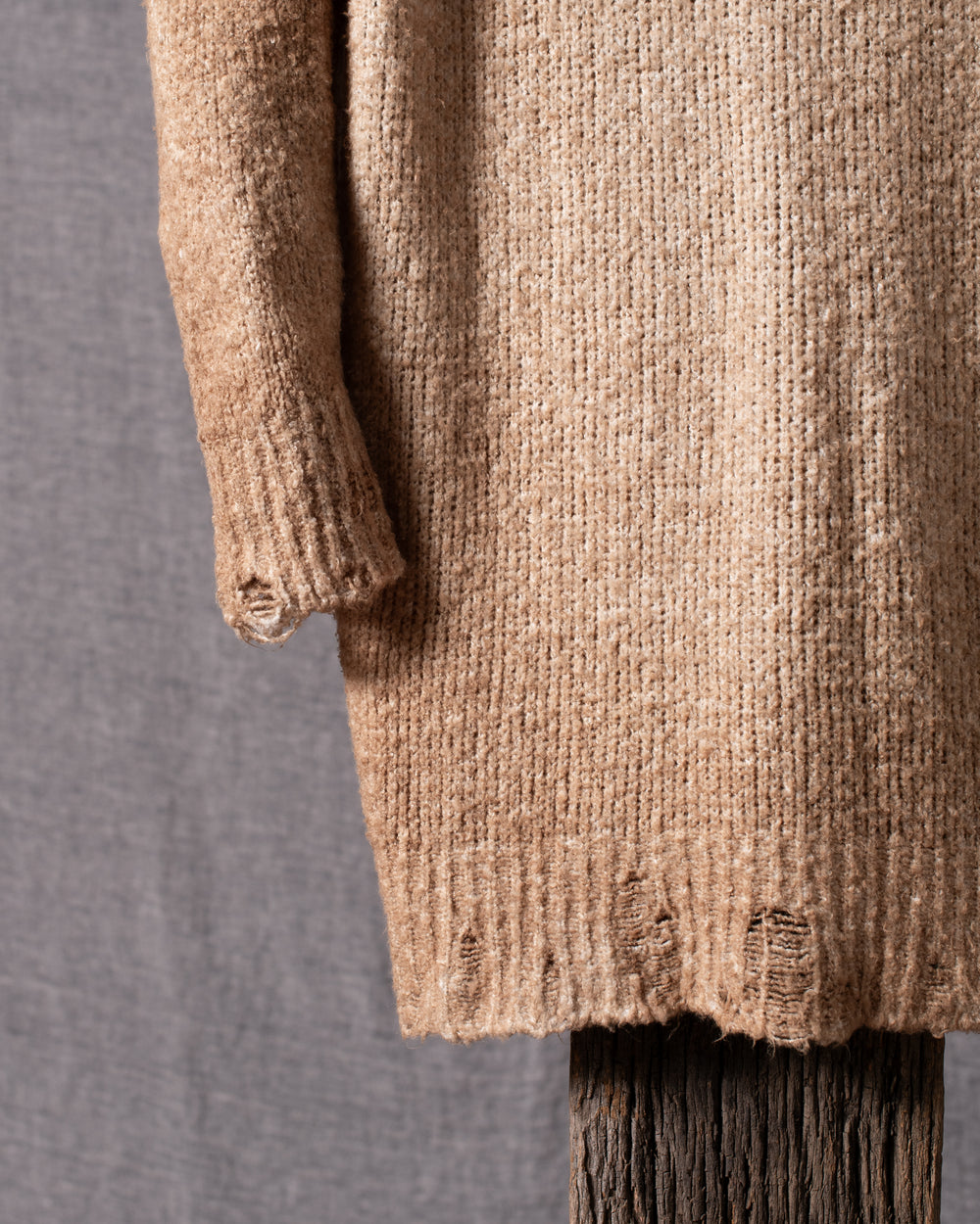 Woman Brushed Cotton Long Cardigan Sughero