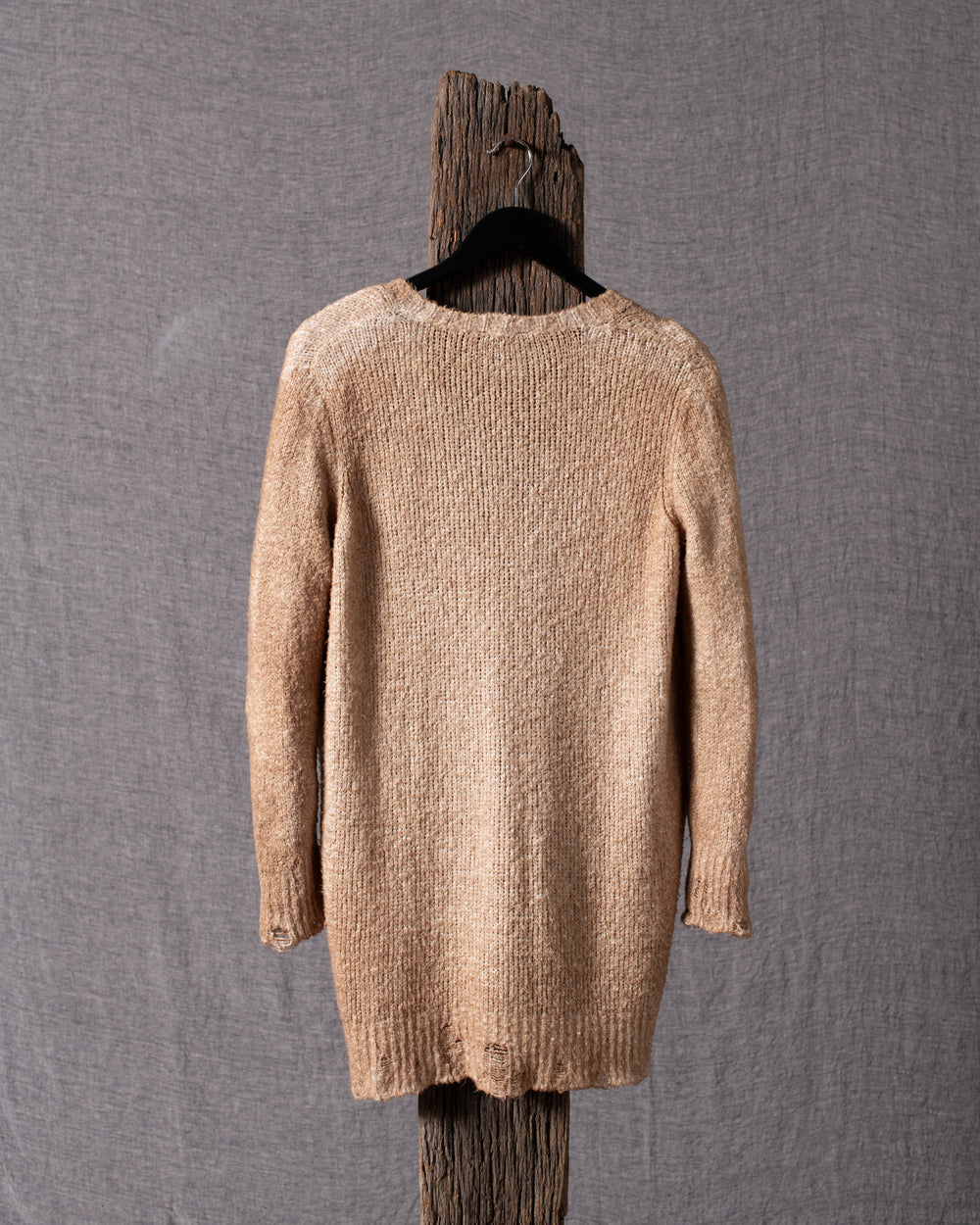 Woman Brushed Cotton Long Cardigan Sughero