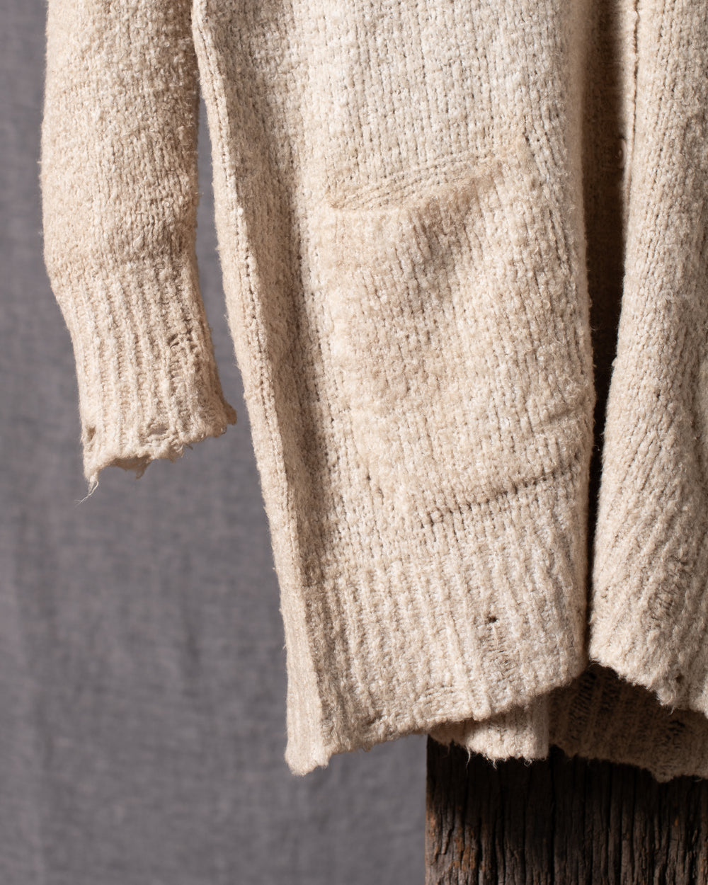Woman Brushed Cotton Long Cardigan Burro