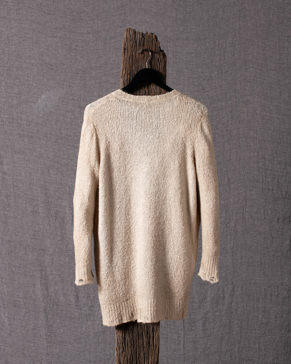 Woman Brushed Cotton Long Cardigan Burro