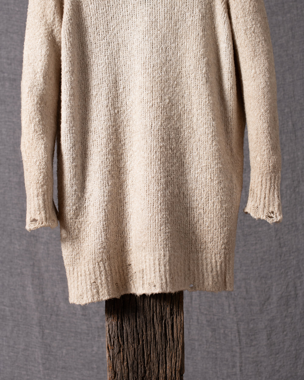 Woman Brushed Cotton Long Cardigan Burro