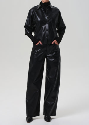 Ayla Baggy in Leather Black