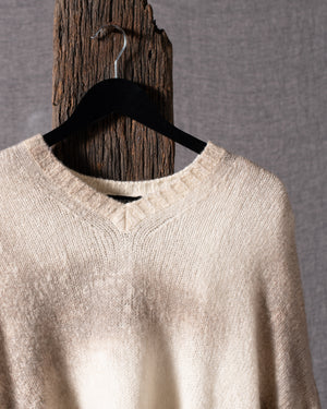 Marbled Effect V-Neck Pullover Taupe