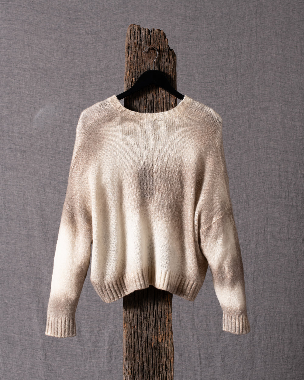 Marbled Effect V-Neck Pullover Taupe