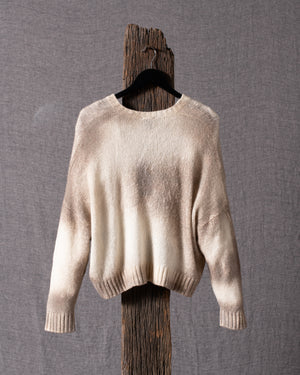 Marbled Effect V-Neck Pullover Taupe