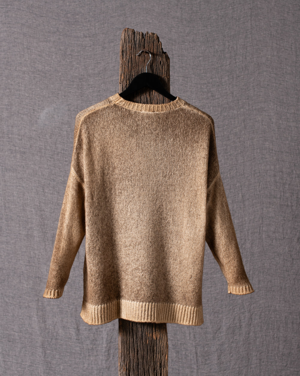 Woman Oversized Pullover with Slits Sughero