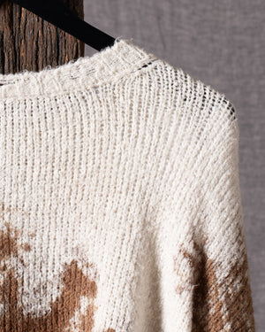 Woman Spot Effect Brushed Cotton Cropped Pullover Sughero