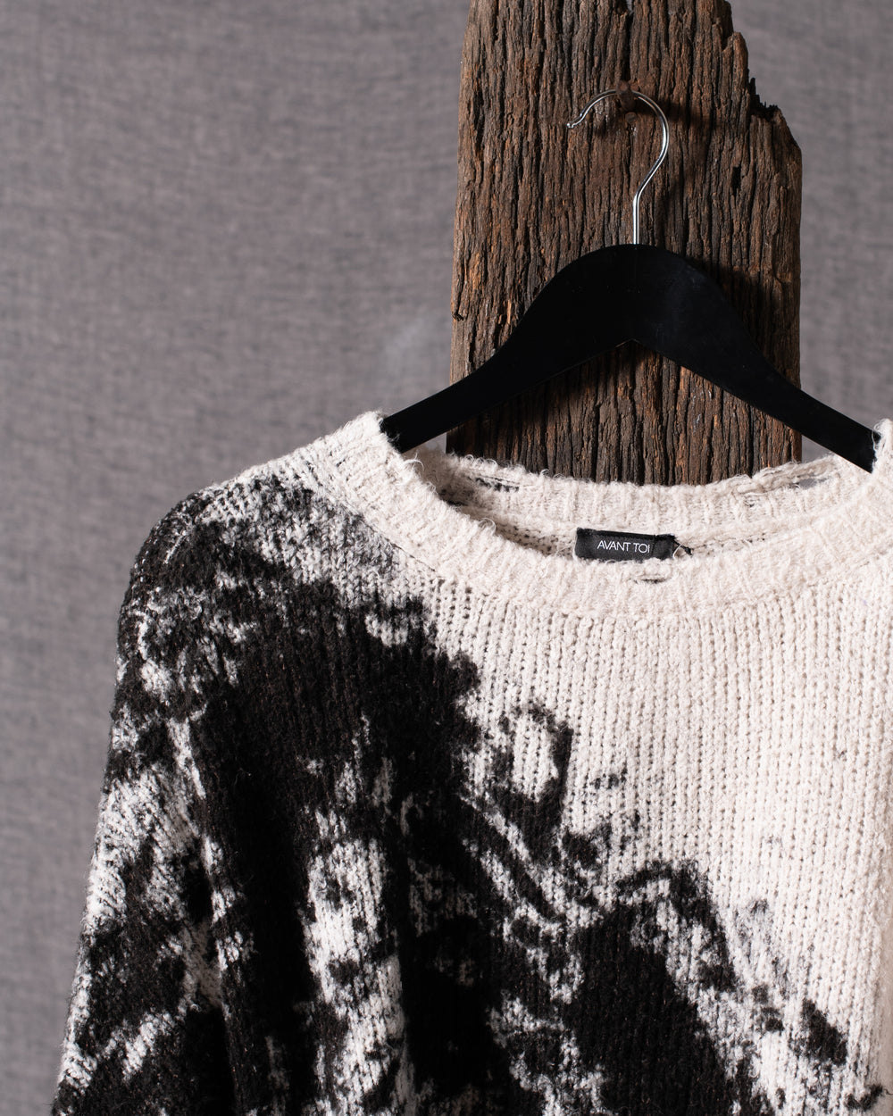 Woman Spot Effect Brushed Cotton Cropped Pullover Carruba