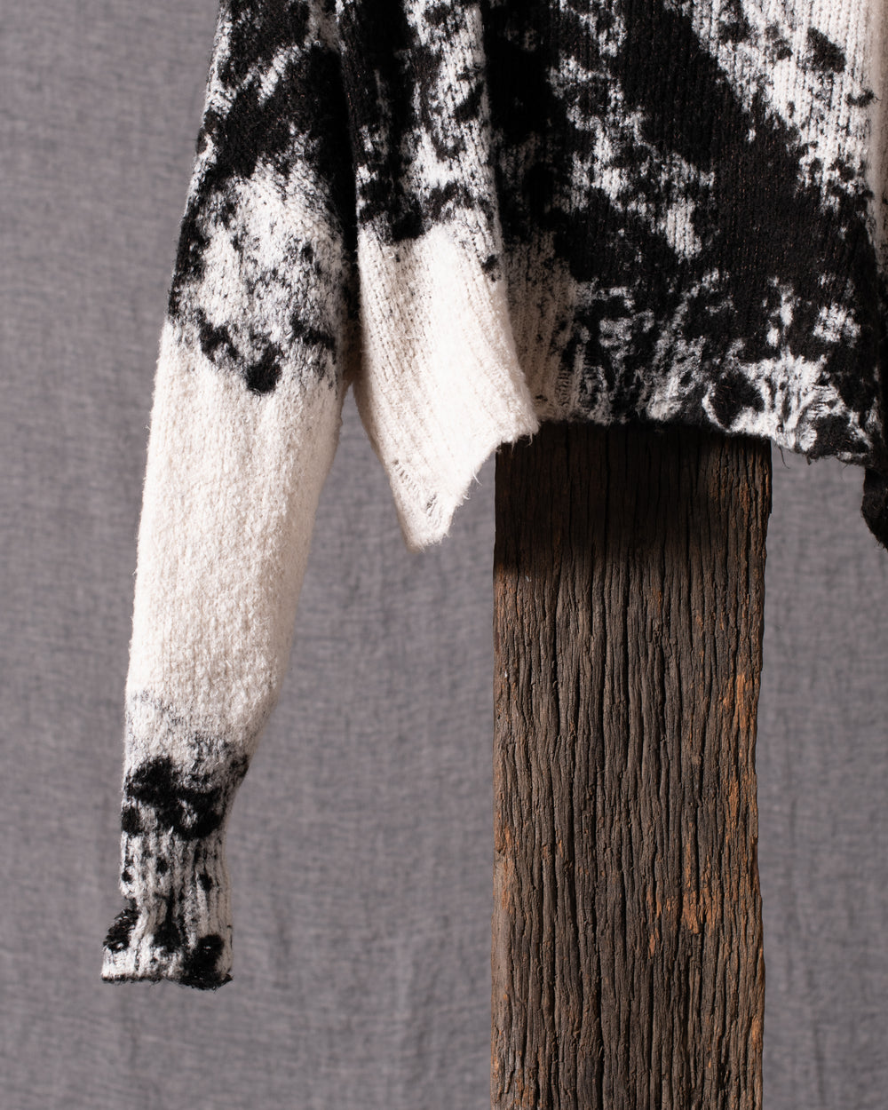 Woman Spot Effect Brushed Cotton Cropped Pullover Carruba