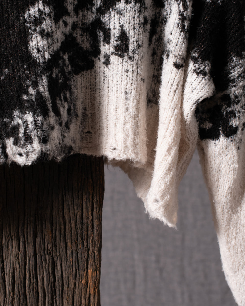 Woman Spot Effect Brushed Cotton Cropped Pullover Carruba