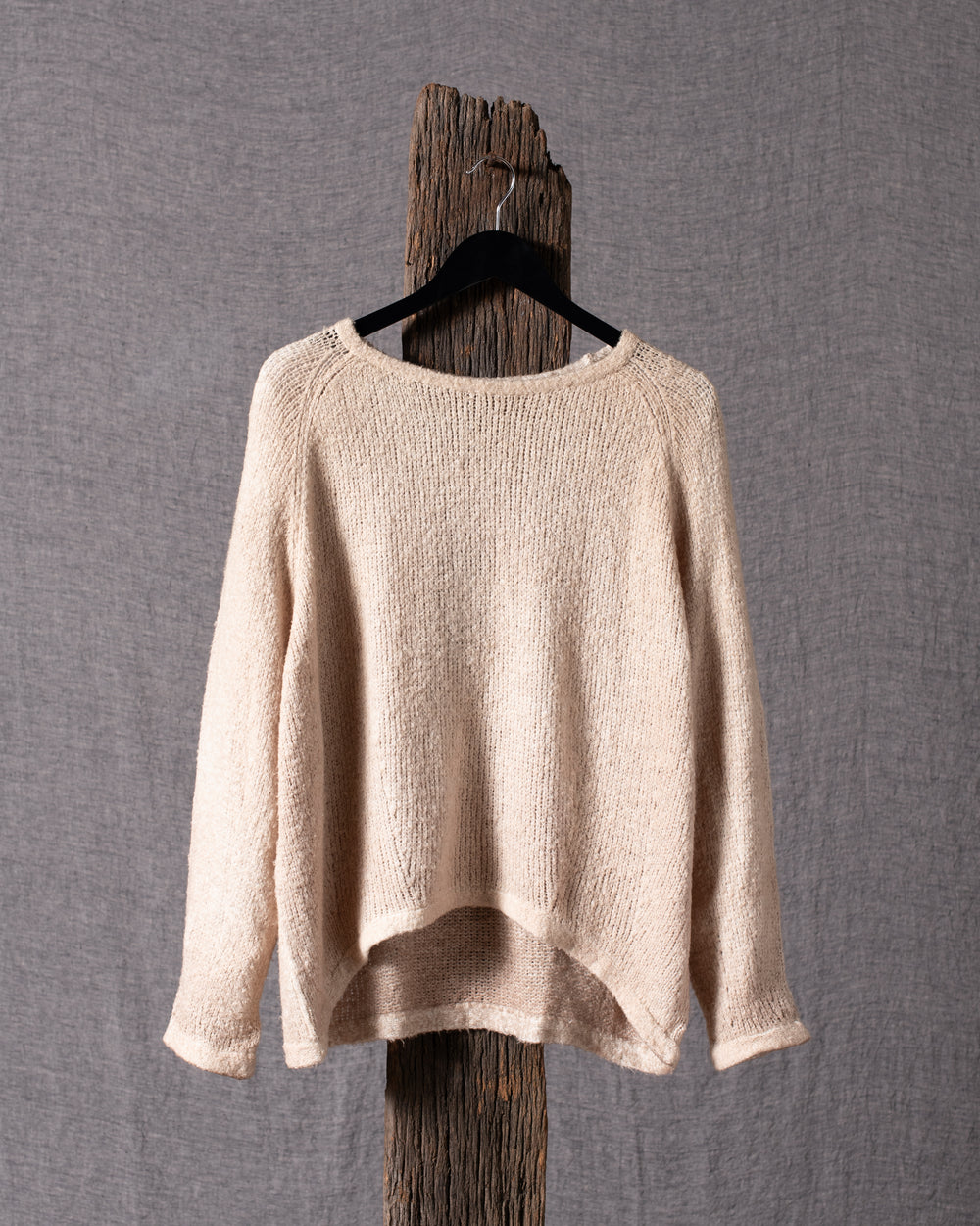 Woman Bi-Colour Brushed Cotton Pullover V00271