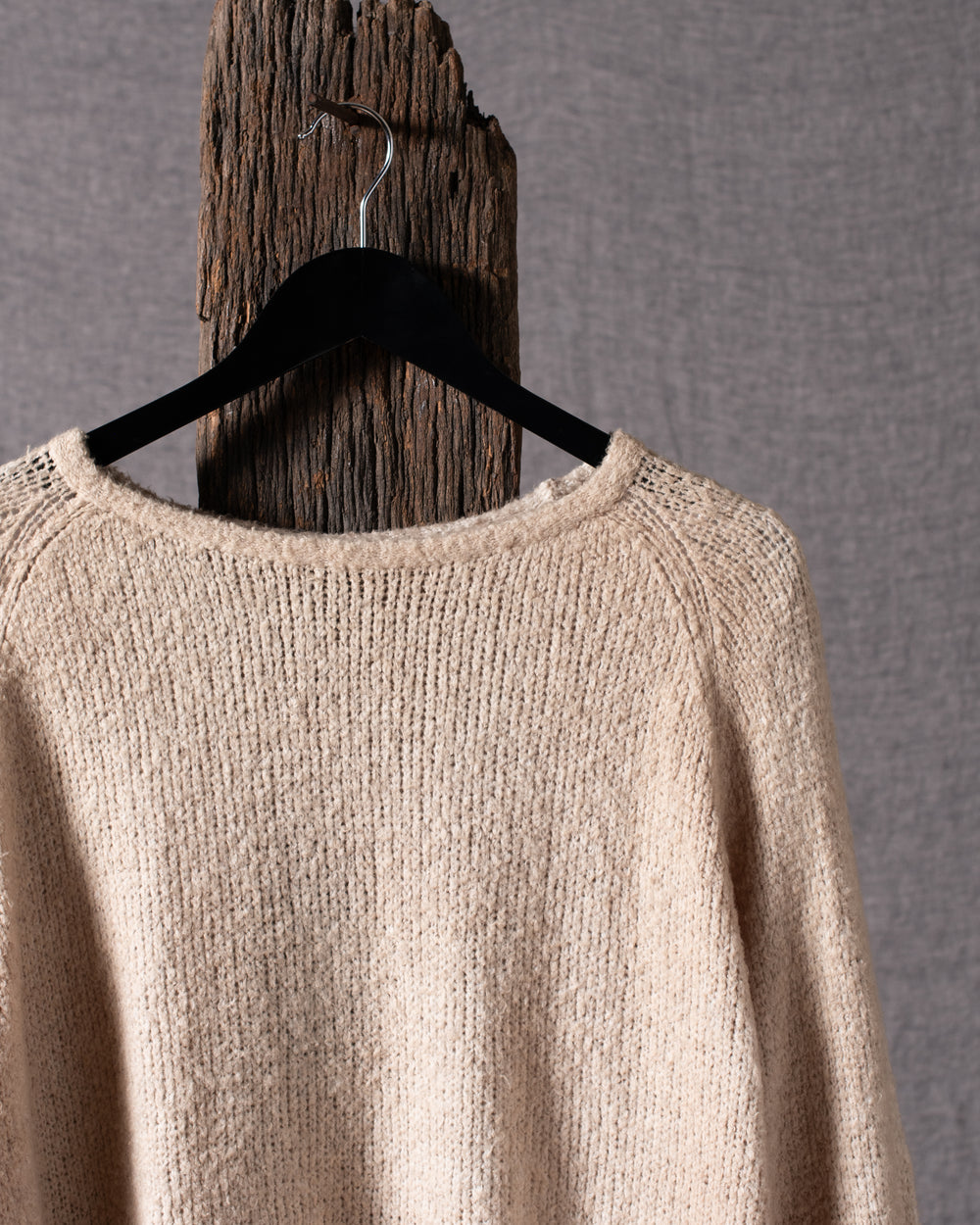 Woman Bi-Colour Brushed Cotton Pullover V00271