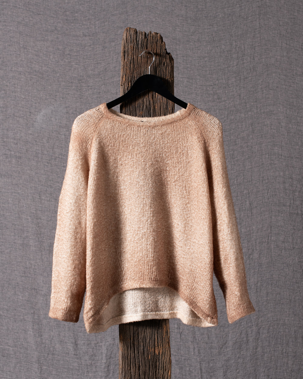 Woman Bi-Colour Brushed Cotton Pullover V01034