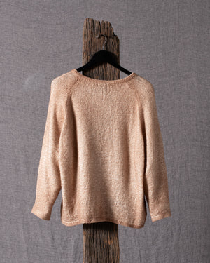 Woman Bi-Colour Brushed Cotton Pullover V01034