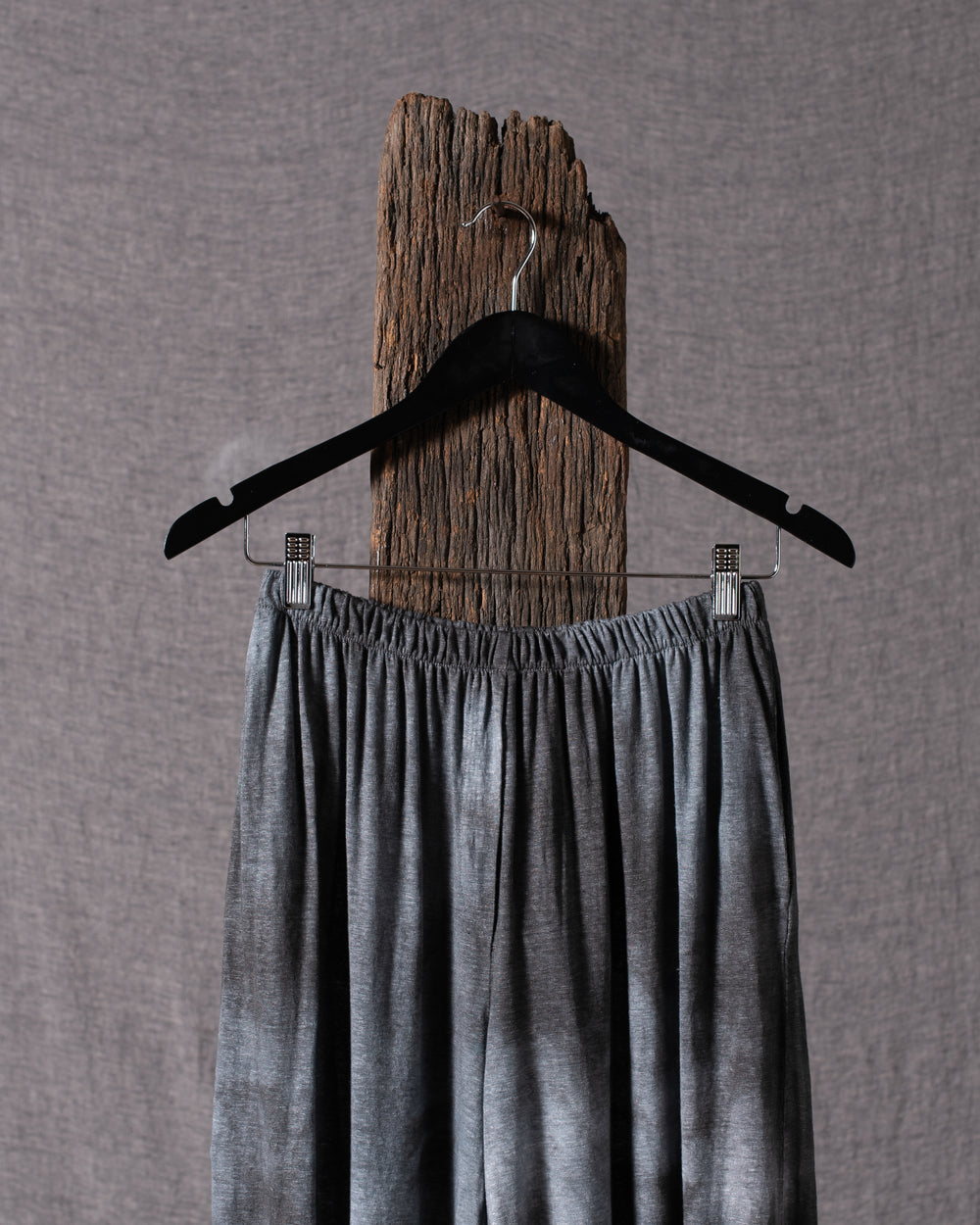 Woman Shade Effect Linen Palazzo Trousers Nero