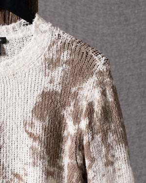 Man Round Neck Brushed Cotton Pullover Taupe