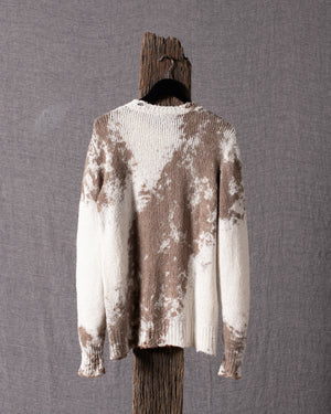 Man Round Neck Brushed Cotton Pullover Taupe