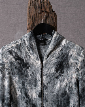 Man Camouflage Brushed Cotton Hooded Zip-up Nero